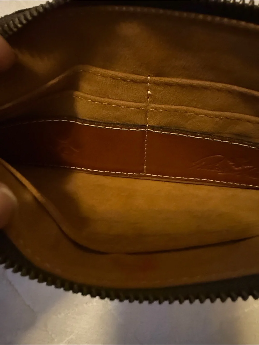Patricia Nash Tan Leather Wristlet Clutch